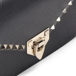 Valentino Garavani Umhängetasche Rockstud aus Kalbsleder schwarz Crossbody Bag