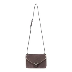 Valentino Garavani Umhängetasche Rockstud aus Veloursleder braun Crossbody Bag