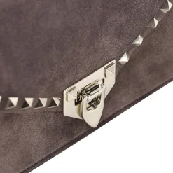 Valentino Garavani Umhängetasche Rockstud aus Veloursleder braun Crossbody Bag