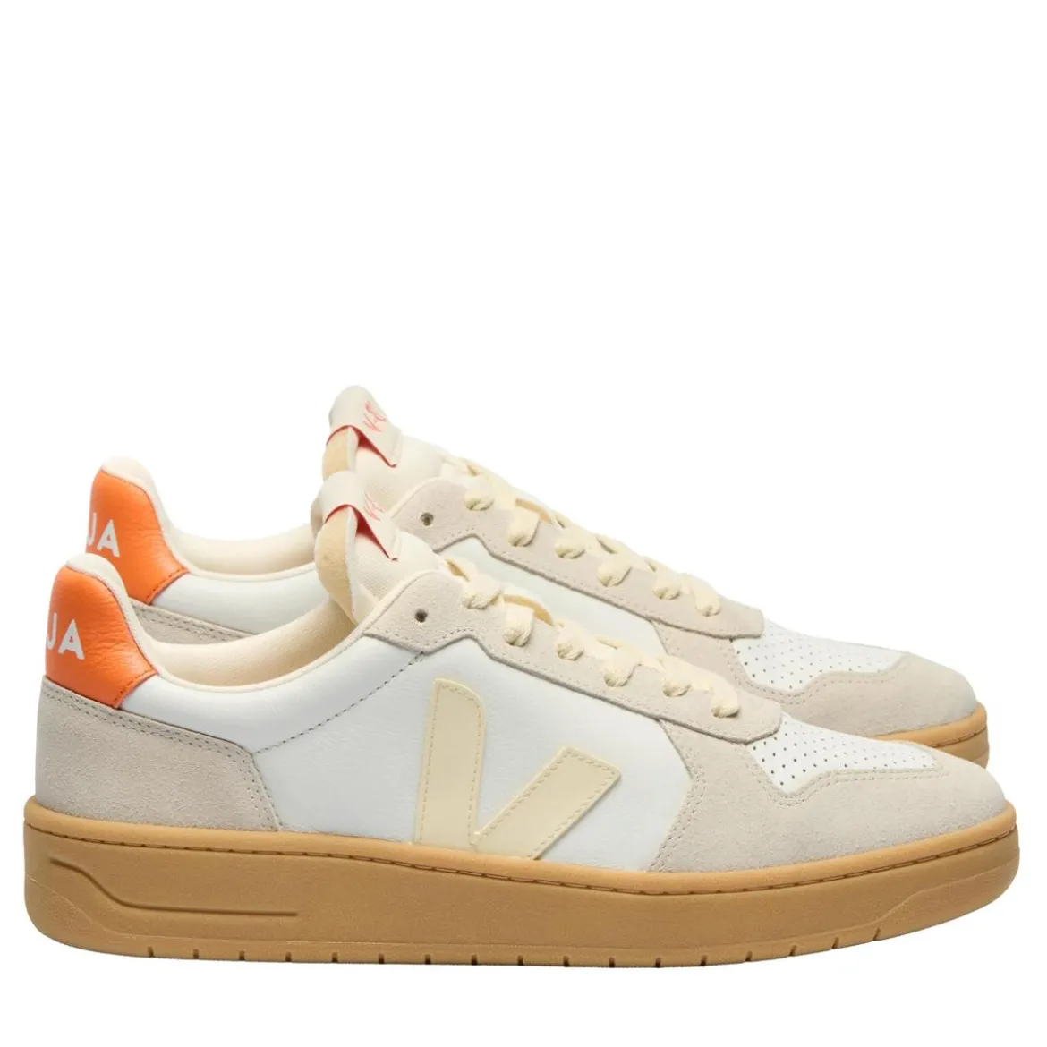 Veja V82 Leather Pure Calcaire Fury Low-Top-Sneaker