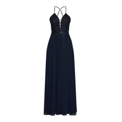Vera Mont Abendkleid mit Pailletten Dunkelblau Abendkleid