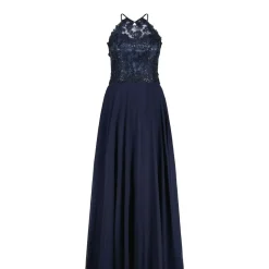 Vera Mont Cocktailkleid mit Paillettenbesatz Dunkelblau Cocktailkleid