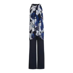 Vera Mont Jumpsuit mit Blumenprint Dunkelblau Jumpsuit