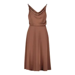 Vera Mont Kleid aus Satin Braun Midikleid