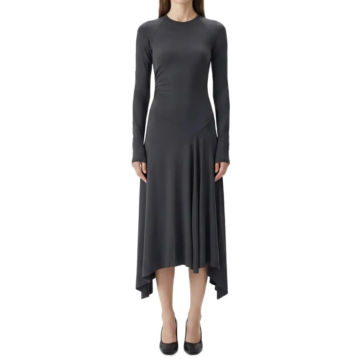 Victoria Beckham Elastisches Midikleid schwarz Midikleid