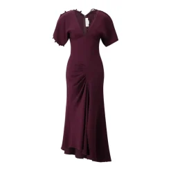 Victoria Beckham Elegantes Midikleid Dunkelrot Midikleid