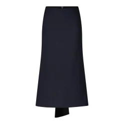 Victoria Beckham Midirock aus Woll-Mix Dunkelblau Midirock