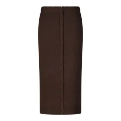 Victoria Beckham Midirock aus Merinowolle Dunkelbraun Midirock