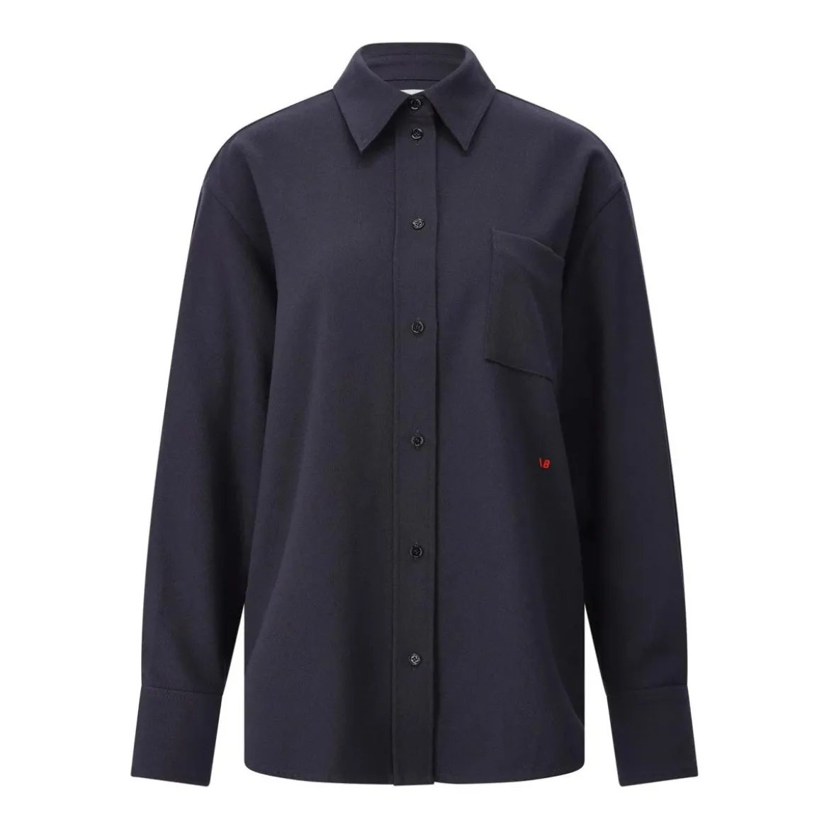 Victoria Beckham Overshirt aus Woll-Mix Dunkelblau Hemd