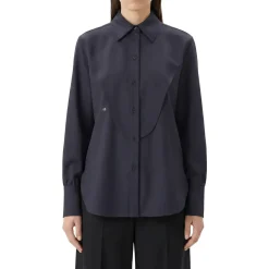 Victoria Beckham Weite Hemdbluse blau Bluse