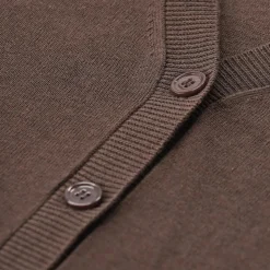 WEEKEND Max Mara Strickjacke Adesso aus Seide & Leinen braun Strickjacke