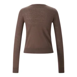 WEEKEND Max Mara Strickjacke Adesso aus Seide & Leinen braun Strickjacke
