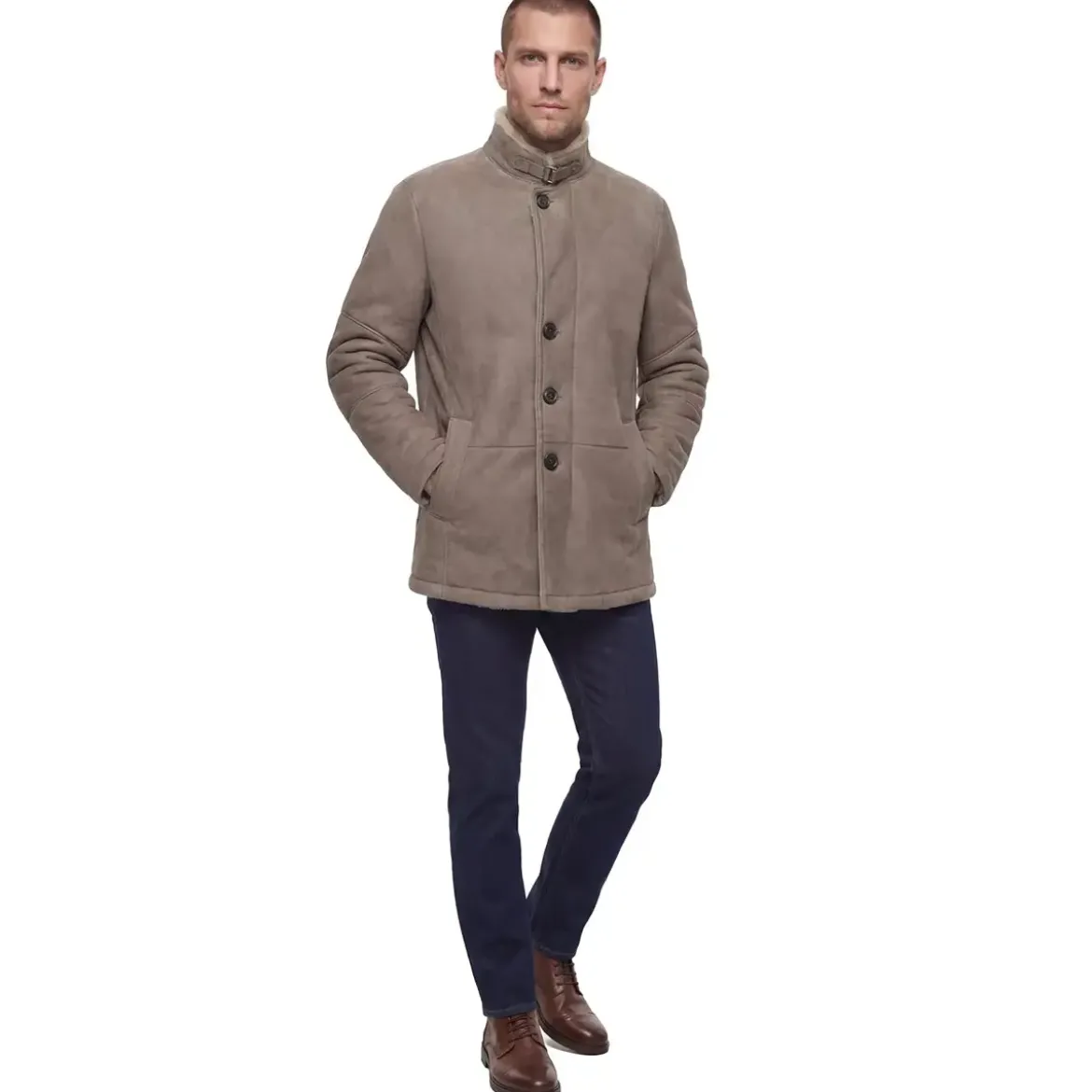 Werner Christ Mantel Antony aus Lammfell Braun Übergangsjacke