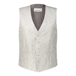 WILVORST Weste mit Jacquard-Muster Beige Weste