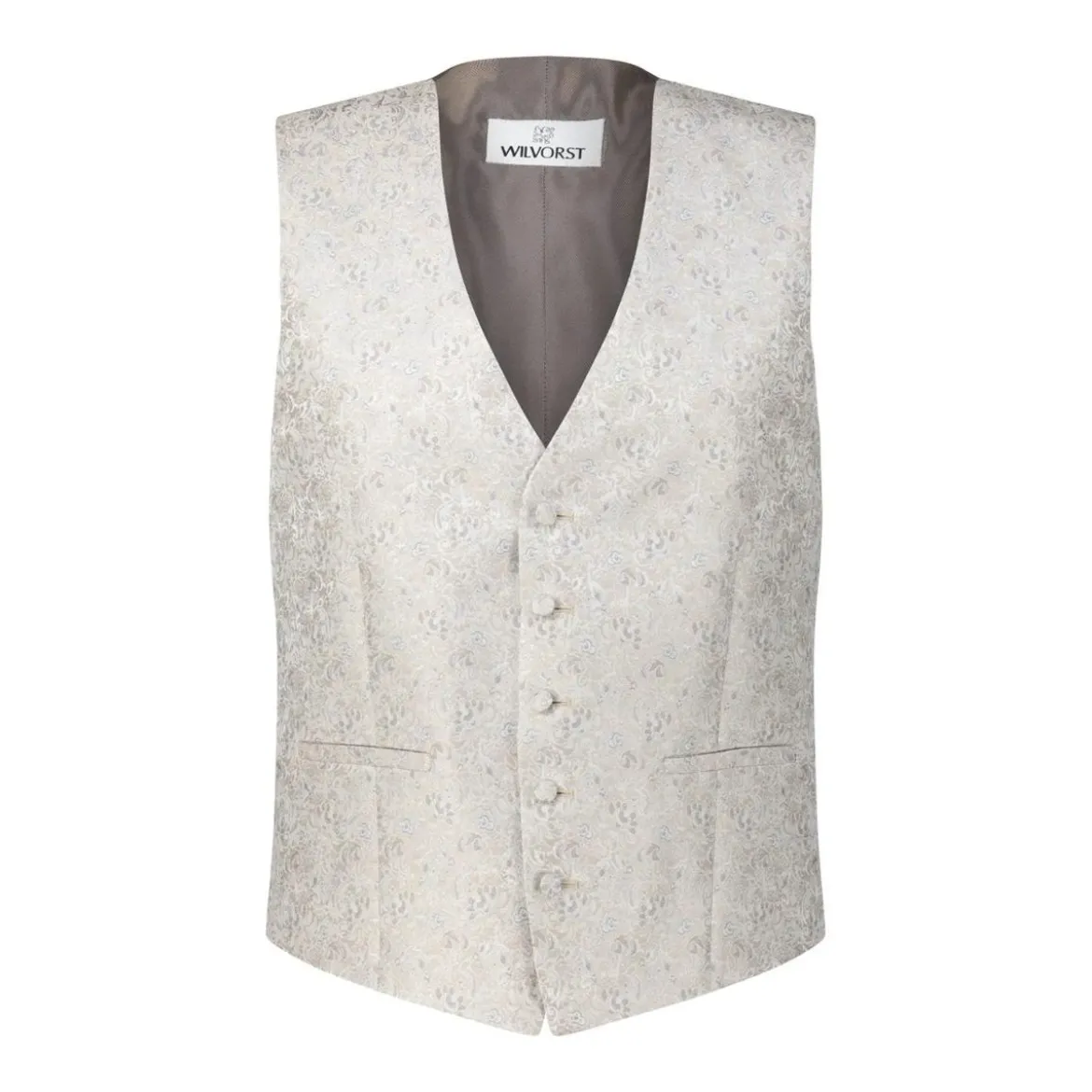 WILVORST Weste mit Jacquard-Muster Beige Weste