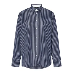 windsor. Hemdbluse aus Baumwolle blau Bluse