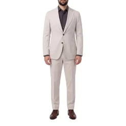 windsor. Zweiteiliger Anzug aus Baumwolle beige Hosenanzug