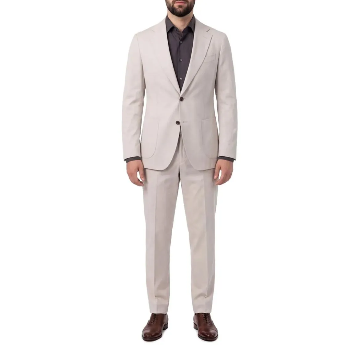 windsor. Zweiteiliger Anzug aus Baumwolle beige Hosenanzug